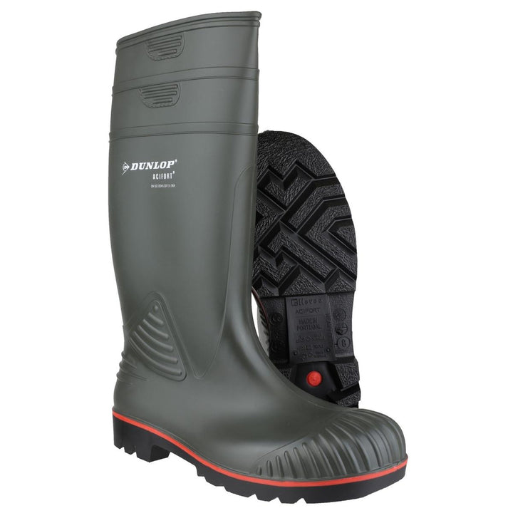 Dunlop Acifort Heavy Duty Full Safety Wellington Green