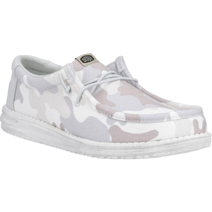 HEYDUDE Wally Washed Camo Shoe Greyscale Desert Camo