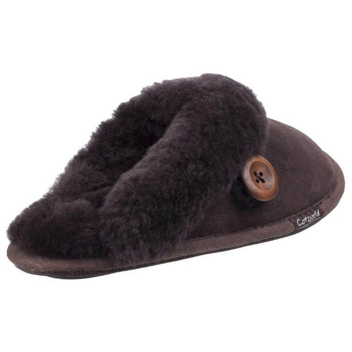 Cotswold Lechlade Sheepskin Mule Slipper Chocolate