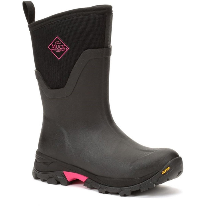 Muck Boots Arctic Ice Mid Wellingtons Black/Hot Pink