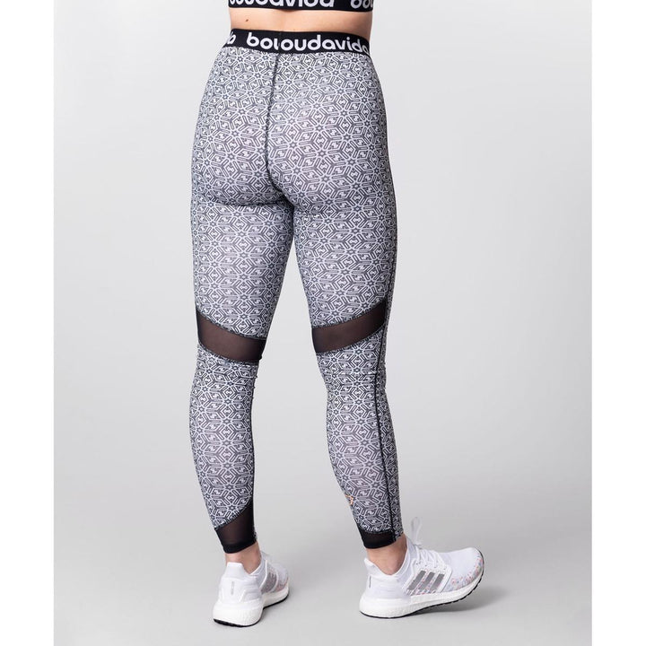 Boudavida Impact Print Leggings Black & White Printed Pattern
