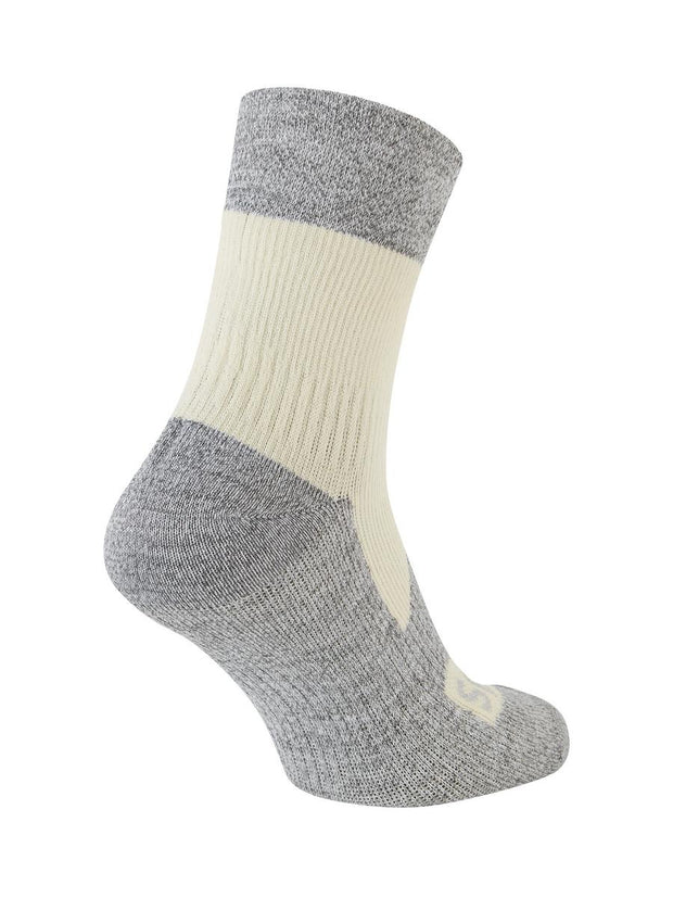 Sealskinz Bircham Waterproof All Weather Ankle Length Sock Cream/Grey Marl Unisex SOCK