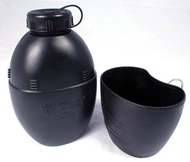 WEB-TEX 58 Patt Water Bottle & Cup Black