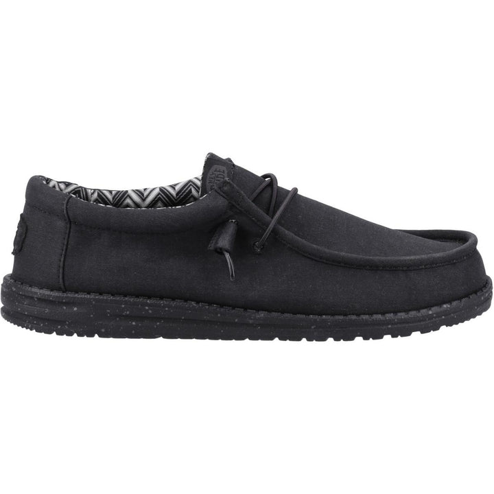 HEYDUDE Wally Canvas Shoe Black/Black
