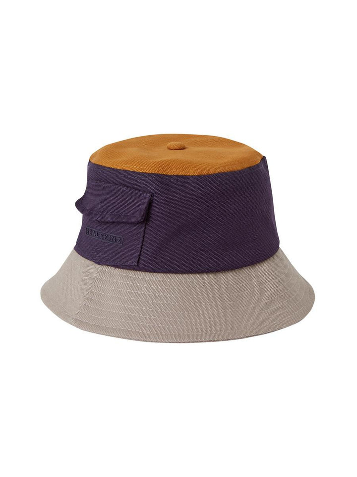 Sealskinz Lynford Waterproof Men's Colour Block Canvas Bucket Hat Navy/Yellow/Beige Men's HAT