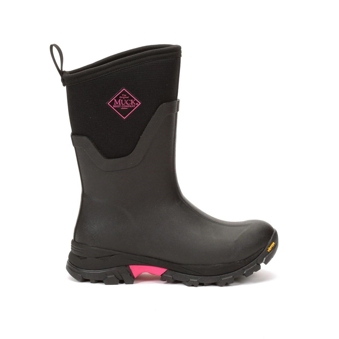 Muck Boots Arctic Ice Mid Wellingtons Black/Hot Pink