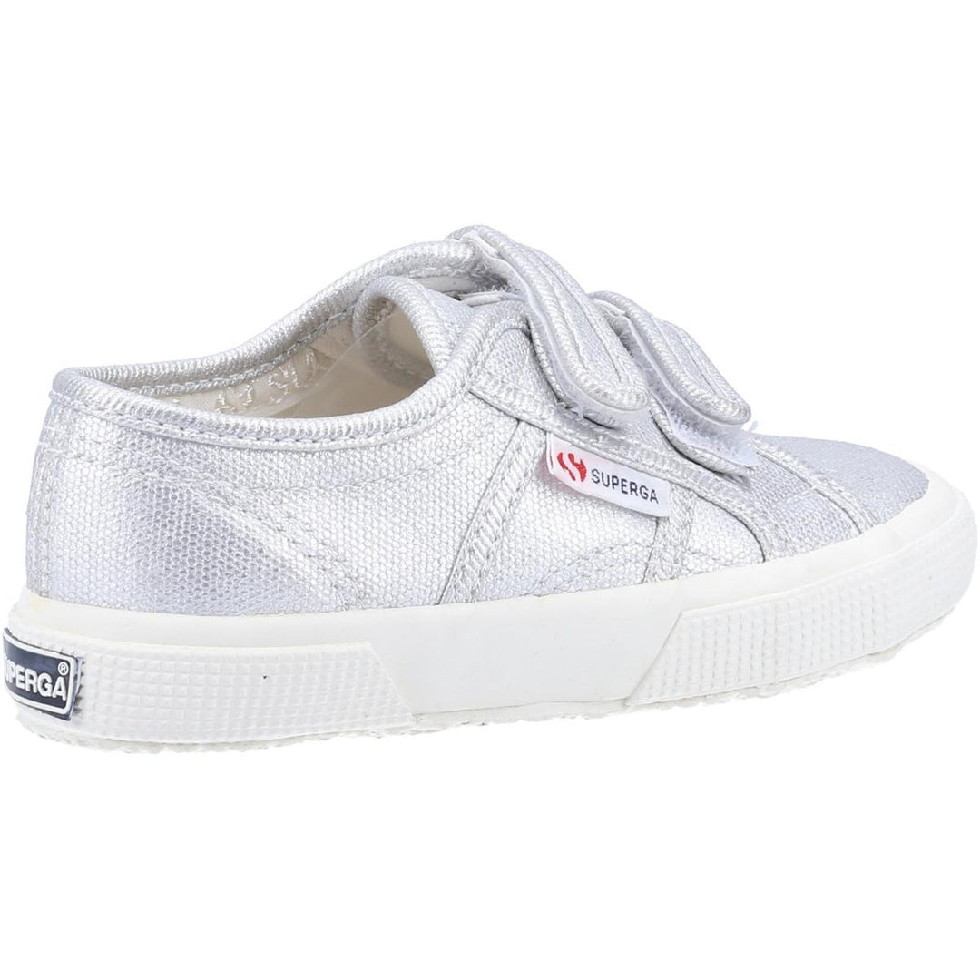 Superga 2750 Straps Metallic Canvas Shoe Grey Silver