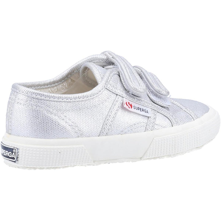 Superga 2750 Straps Metallic Canvas Shoe Grey Silver