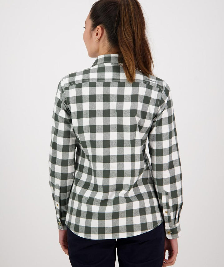 Swanndri Women's Taranaki Tailor Shirt Forest/Off-White Check