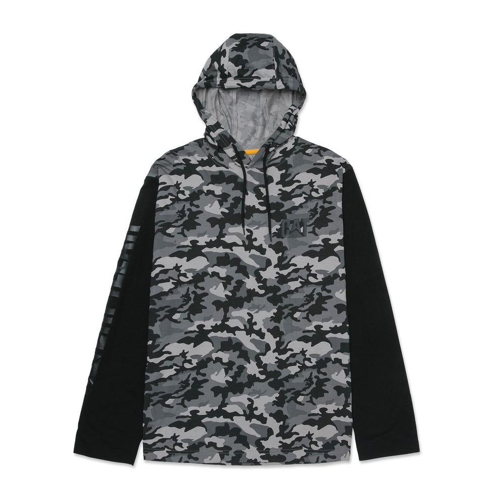 Caterpillar Hooded Long Sleeve Tee Stone – view 2