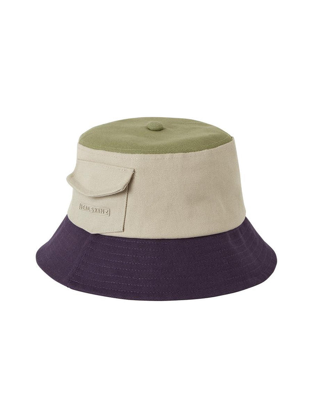 Sealskinz Lynford Waterproof Women's Colour Block Canvas Bucket Hat Cream/Green/Navy Women's HAT