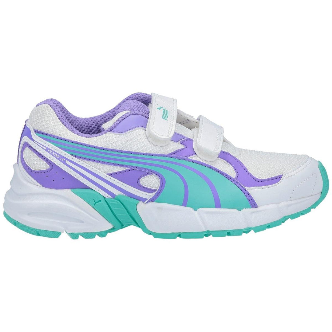 Puma Axis Mesh V2 Touch Fastening Boys Trainers Lime/Blue/White