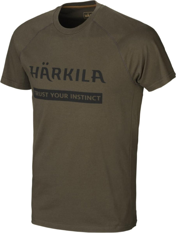 Harkila logo t-shirt 2-pack Willow green/Slate brown
