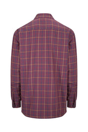 Hoggs of Fife Bramble Micro-Fleece Lined Shirt Wine Check
