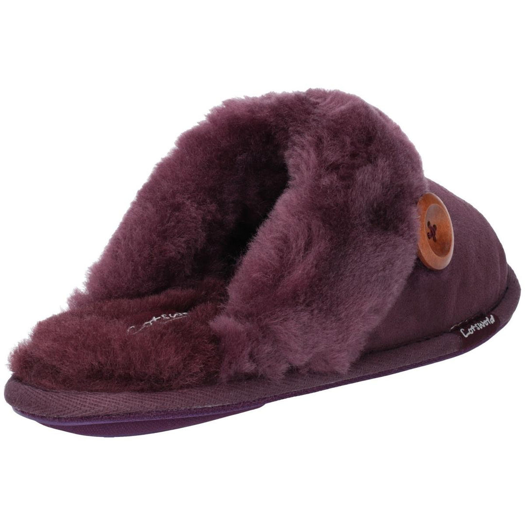 Cotswold Lechlade Sheepskin Mule Slipper Purple