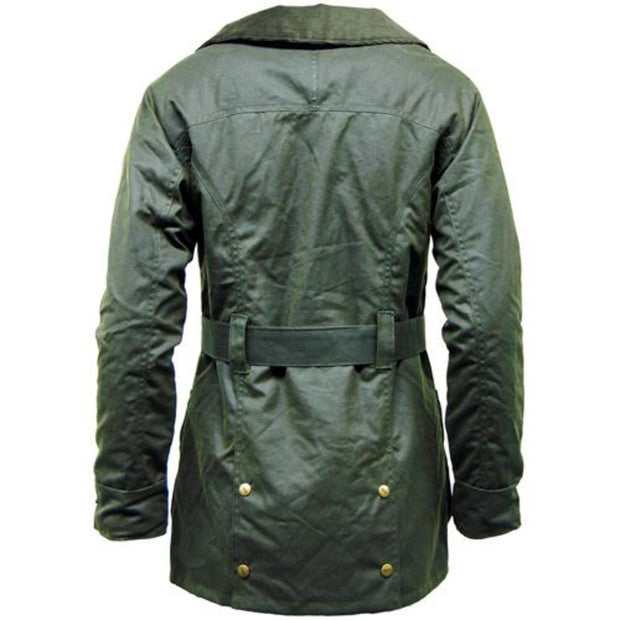 Game Cantrell Padded Antique Ladies Waxed Jacket Olive