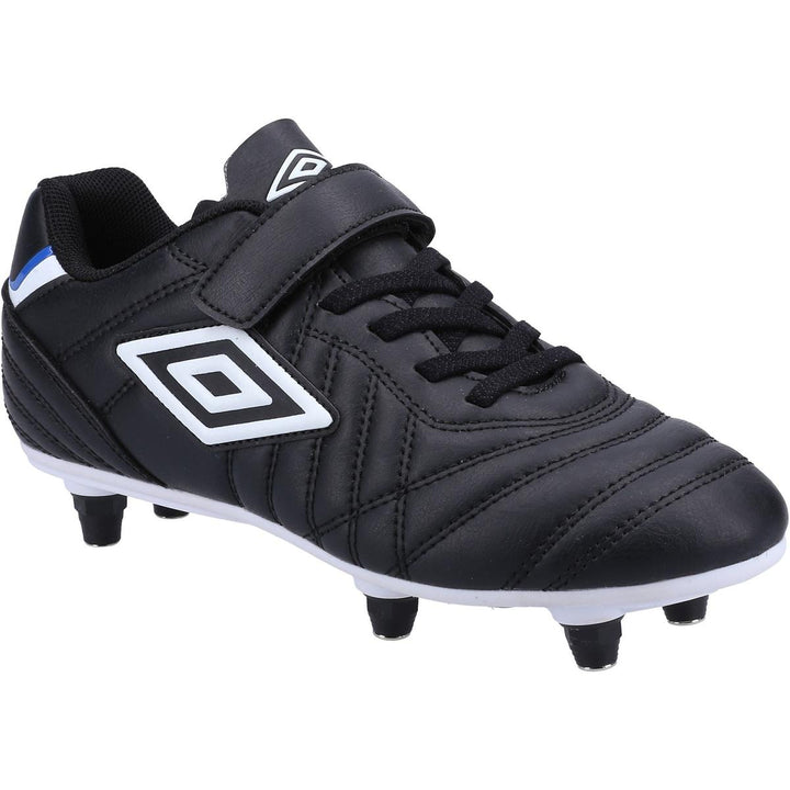 Umbro Speciali Liga Soft Ground Jnr Velcro Football Boot Bla