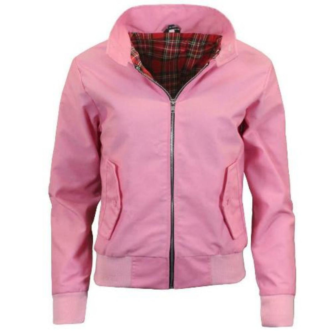 Urban Road Ladies Classic Vintage Harrington Jacket - Pink