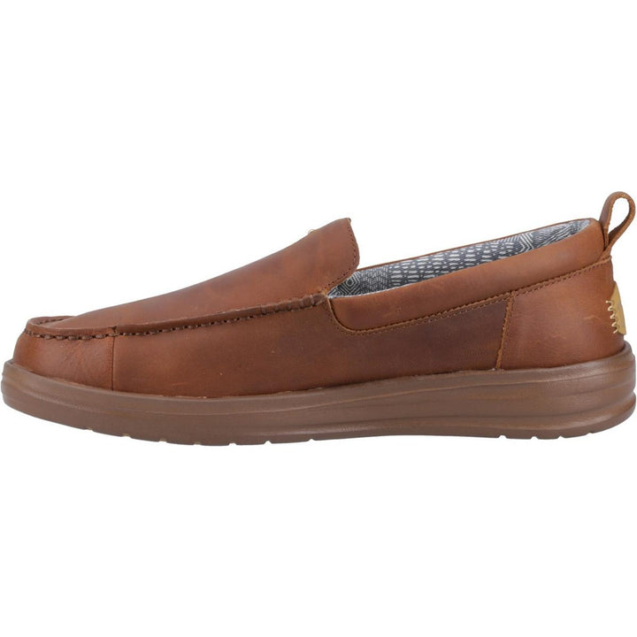 HEYDUDE Wally Grip Moc Craft Leather Shoe Brown