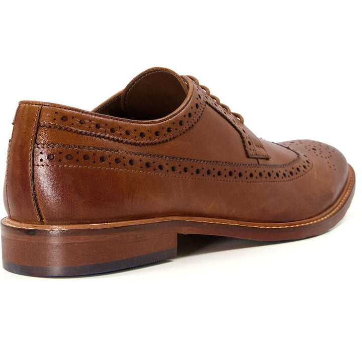 Dune Superior Leather Wingtip Brogue Shoes Brown