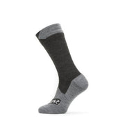 Sealskinz Raynham Waterproof All Weather Mid Length Sock Black/Grey Marl Unisex SOCK