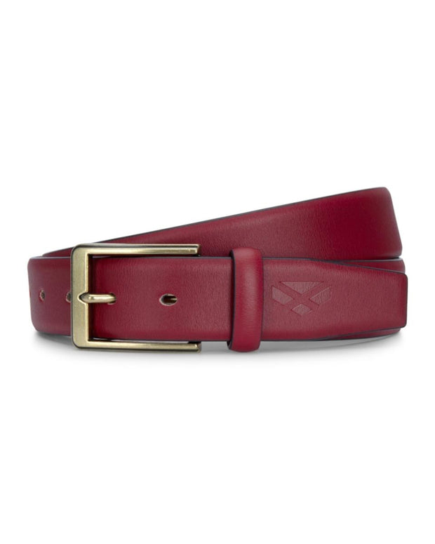 Hoggs of Fife Feather Edge Leather 35mm Belt - Tan