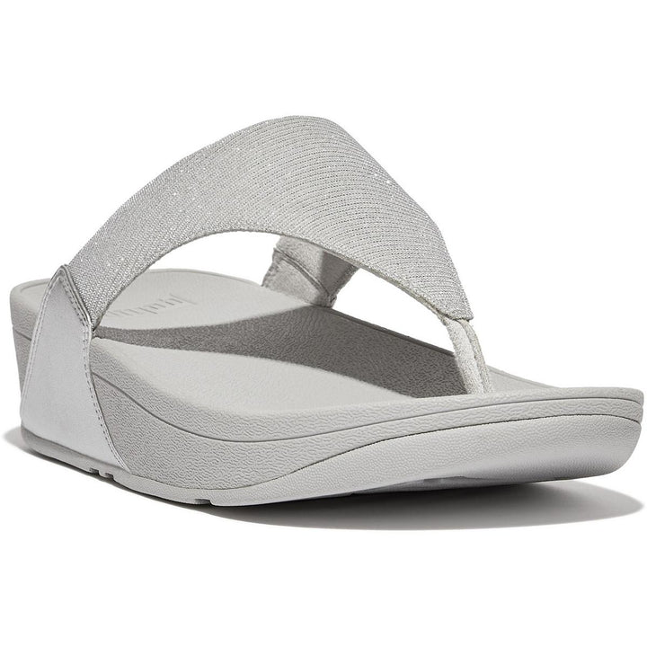 Fitflop Lulu Shimmerlux Toe Post Sandals Silver
