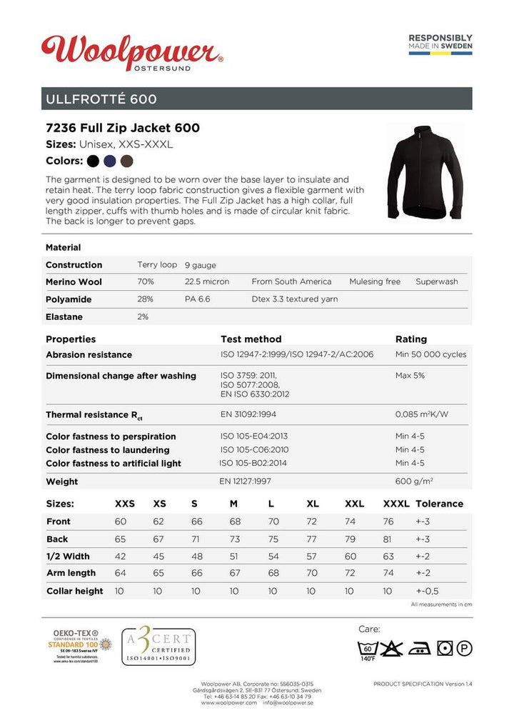 Woolpower Full Zip Jacket 600