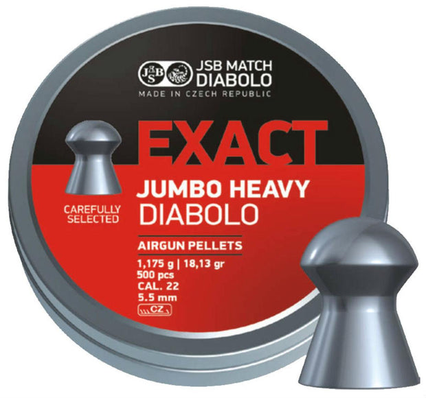 JSB Jumbo Exact Heavy .22 Pellets  Tin of 500