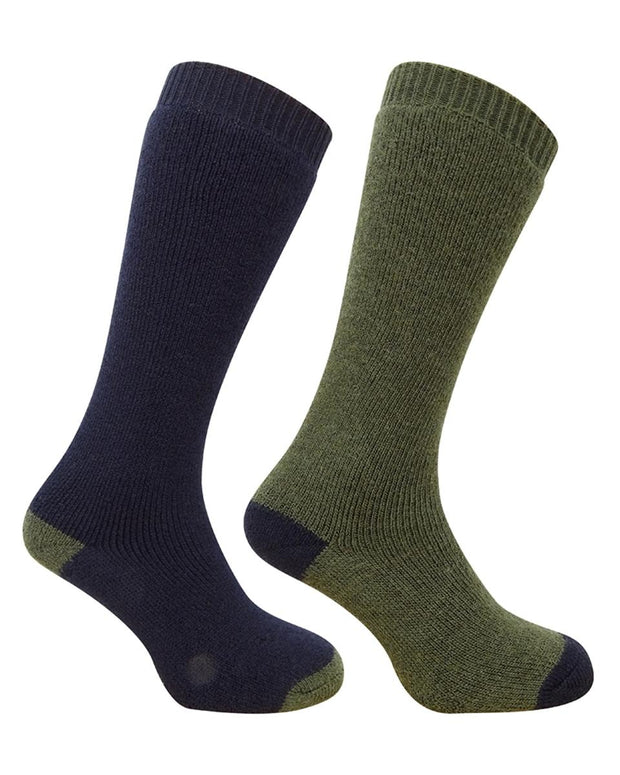Hoggs of Fife 1903 Country Long Socks (Twin Pack) - Dark Green/Dark Navy