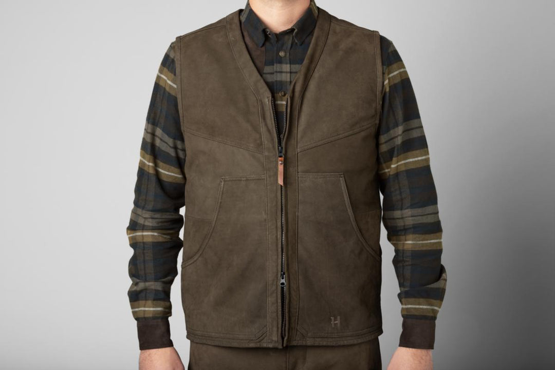 Harkila Pro Hunter leather waistcoat Willow green