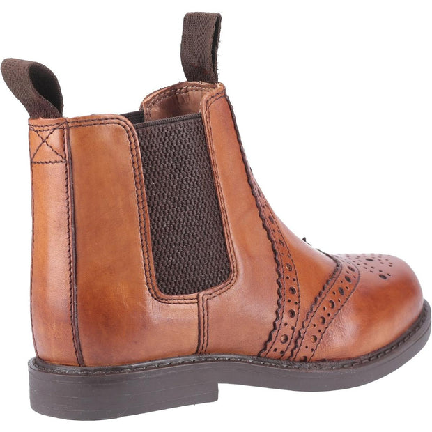 Cotswold Nympsfield childrens Brogue Pull On Chelsea Boots Tan