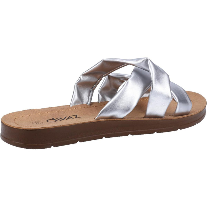 Divaz Zurich Vegan Summer Slider Silver
