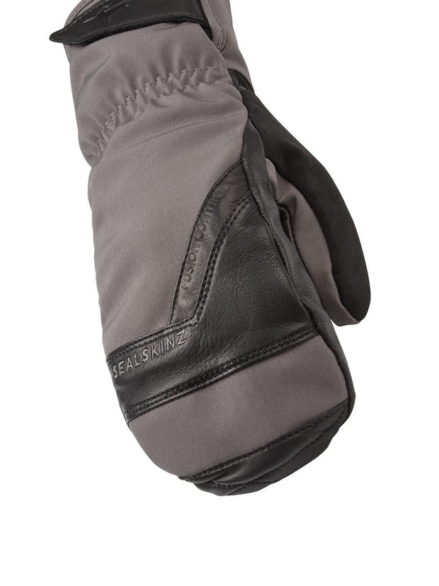 Sealskinz Swaffham Waterproof Extreme cold weather insulated finger-mitten with Fusion Control Grey/Black Unisex GLOVE