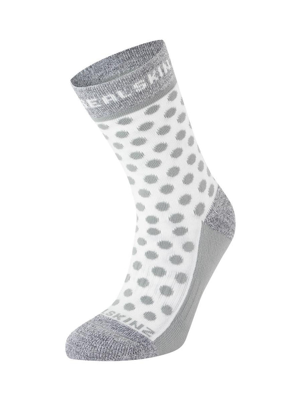 Sealskinz Rudham Womens Mid Length Meteorological Active Sock Grey/Cream Unisex SOCK