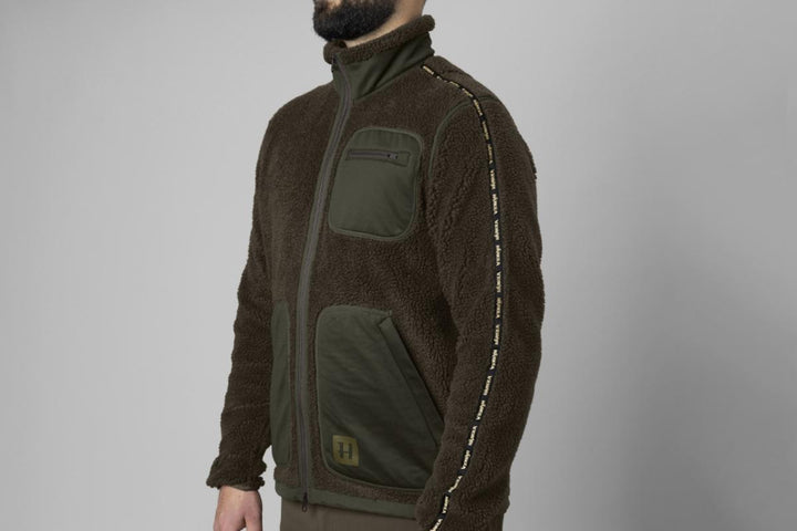 Harkila Rurik teddy fleece Shadow grey/Willow green