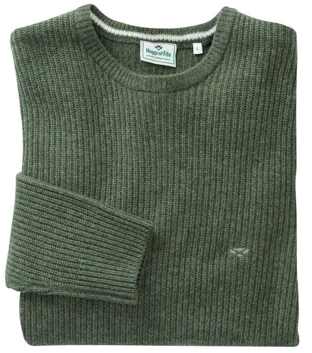 Hoggs of Fife Borders Ribbed Knit Pullover Thyme Green