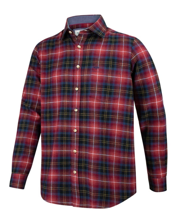 Hoggs of Fife Pitmedden Flannel Shirt - Rust Check