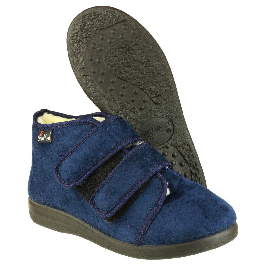 GBS Med Med Torbay Extra Wide Fit Slipper Navy