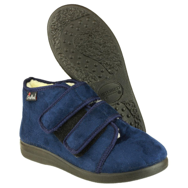 GBS Med Med Torbay Extra Wide Fit Slipper Navy