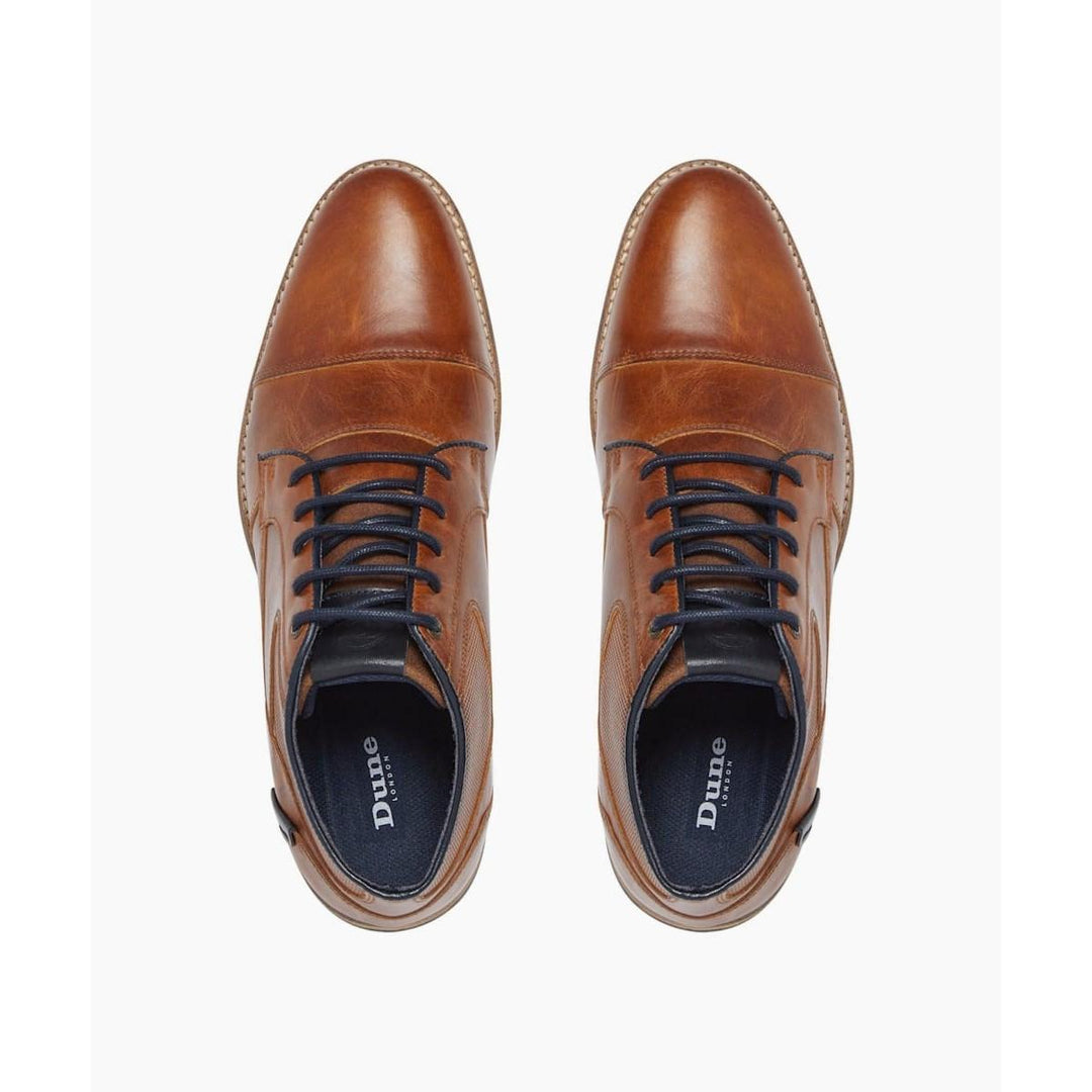 Dune Carls Lace Up Ankle Boots Tan Leather
