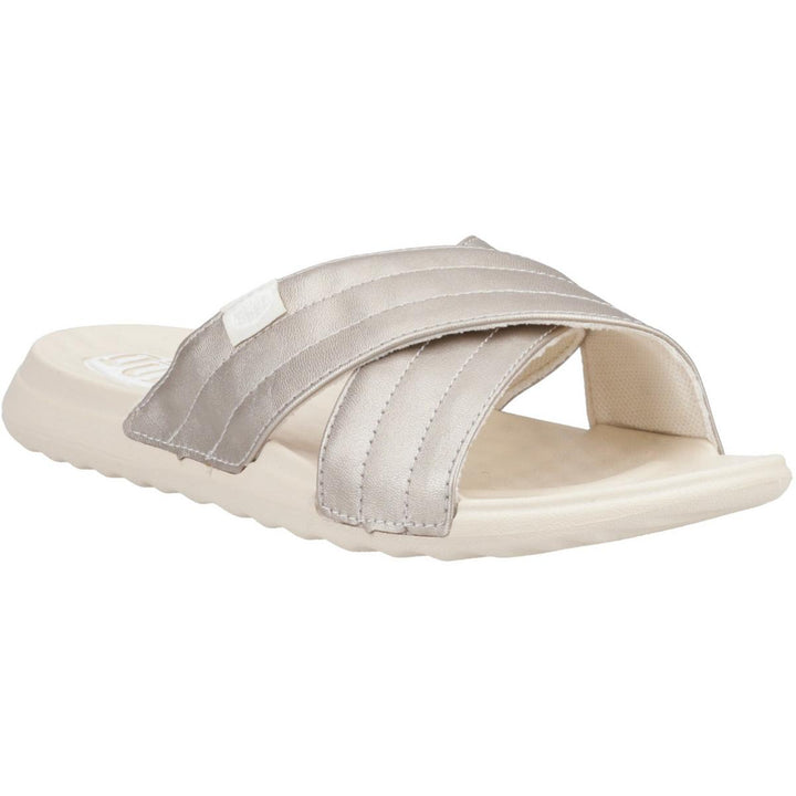 HEYDUDE Christi Slide Distressed Sandal Metallic