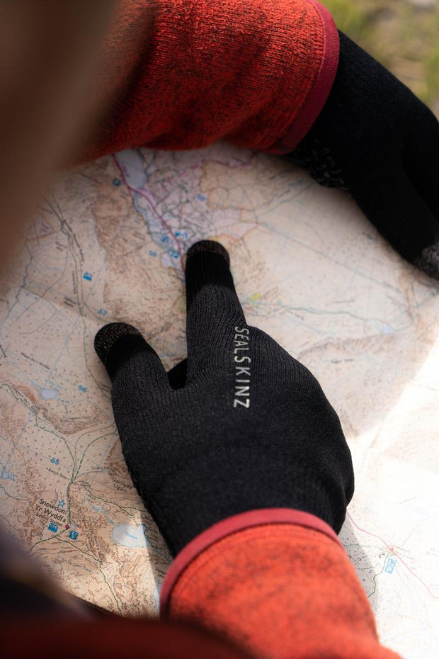 Sealskinz Anmer Waterproof All Weather Ultra Grip Knitted Glove Black BushWear