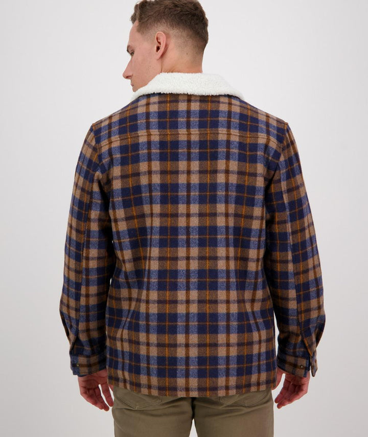 Swanndri Kaituna Sherpa Lined Jacket Toffee Check