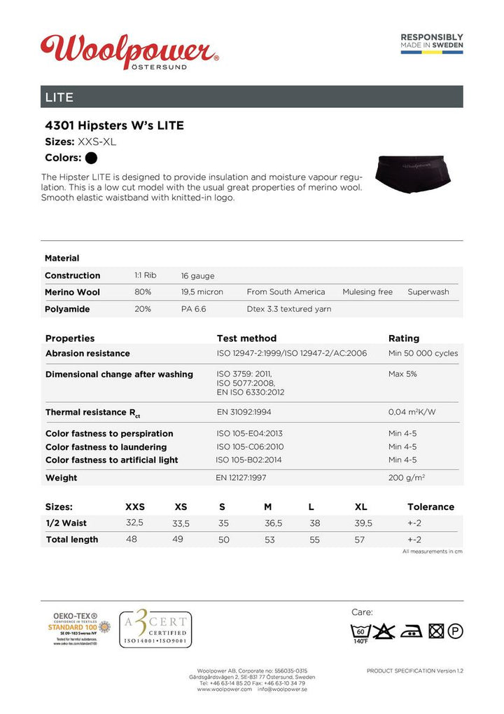 Woolpower Hipsters W's LITE