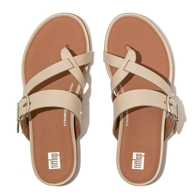 Fitflop Gracie Buckle Toe Post Sandals Stone Beige