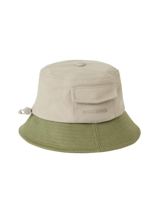 Sealskinz Lynford Waterproof Women's Canvas Bucket Hat Cream/Mint Women's HAT