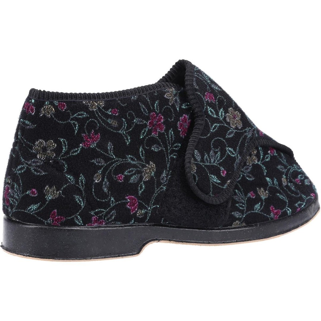 GBS Bella Ladies Wide Fit Slipper Black