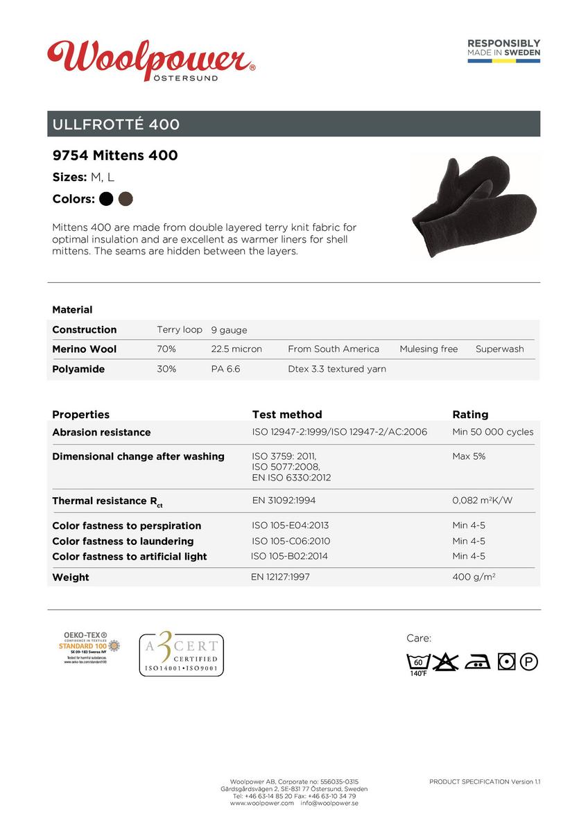 Capacity Mitten Woolpower Mittens 400 Merino Wool Liner Mittens – BushWear
