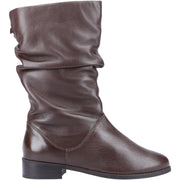 Dune Rosalindas Ruched Calf Boots Brown Leather